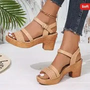 Tricia - Trendige Damen-Sandalen mit fester Farbe
