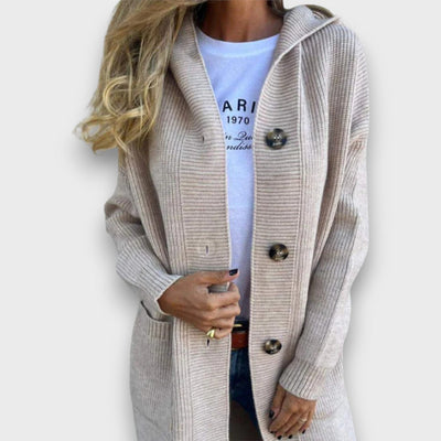 Fara – Strick-Cardigan mit Kapuze & Knopfleiste