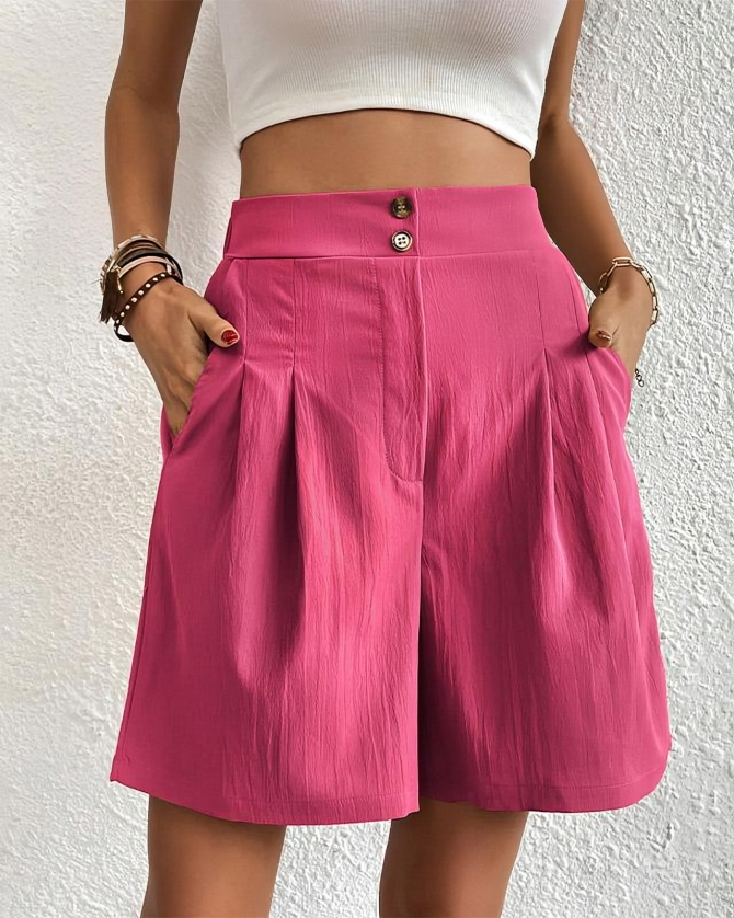 Damen Shorts High Waist mit weitem Bein – Sommerlich & Elegant