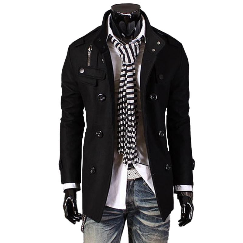 Eleganter Zweireiher-Mantel für Herren