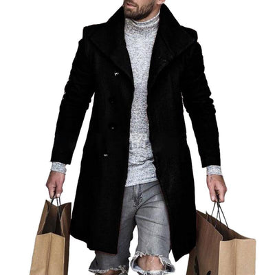 Eleganter Knopfmantel mit Reverskragen für Herren