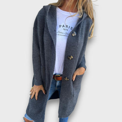 Fara – Strick-Cardigan mit Kapuze & Knopfleiste