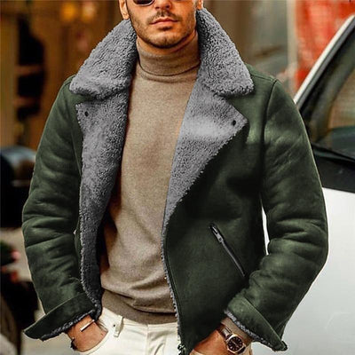 Herren Reverskragen Jacke mit Reißverschlusstaschen