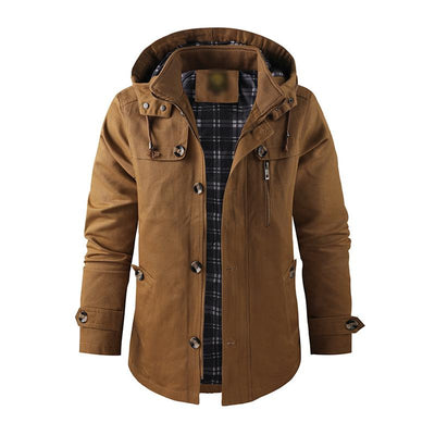 Herren Kapuzenjacke mit Knopfleiste