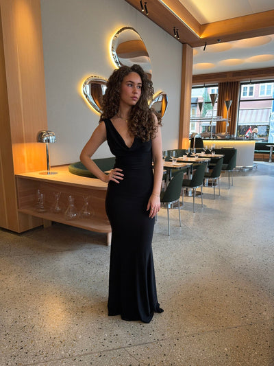 Damen Maxikleid ärmellos Baumwolle V-Ausschnitt für Sommer & Party