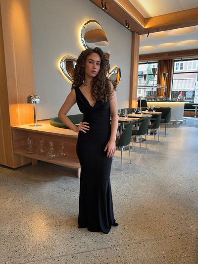 Damen Maxikleid ärmellos Baumwolle V-Ausschnitt für Sommer & Party