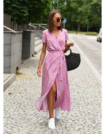 Suzanne – Elegantes V-Ausschnitt Kleid