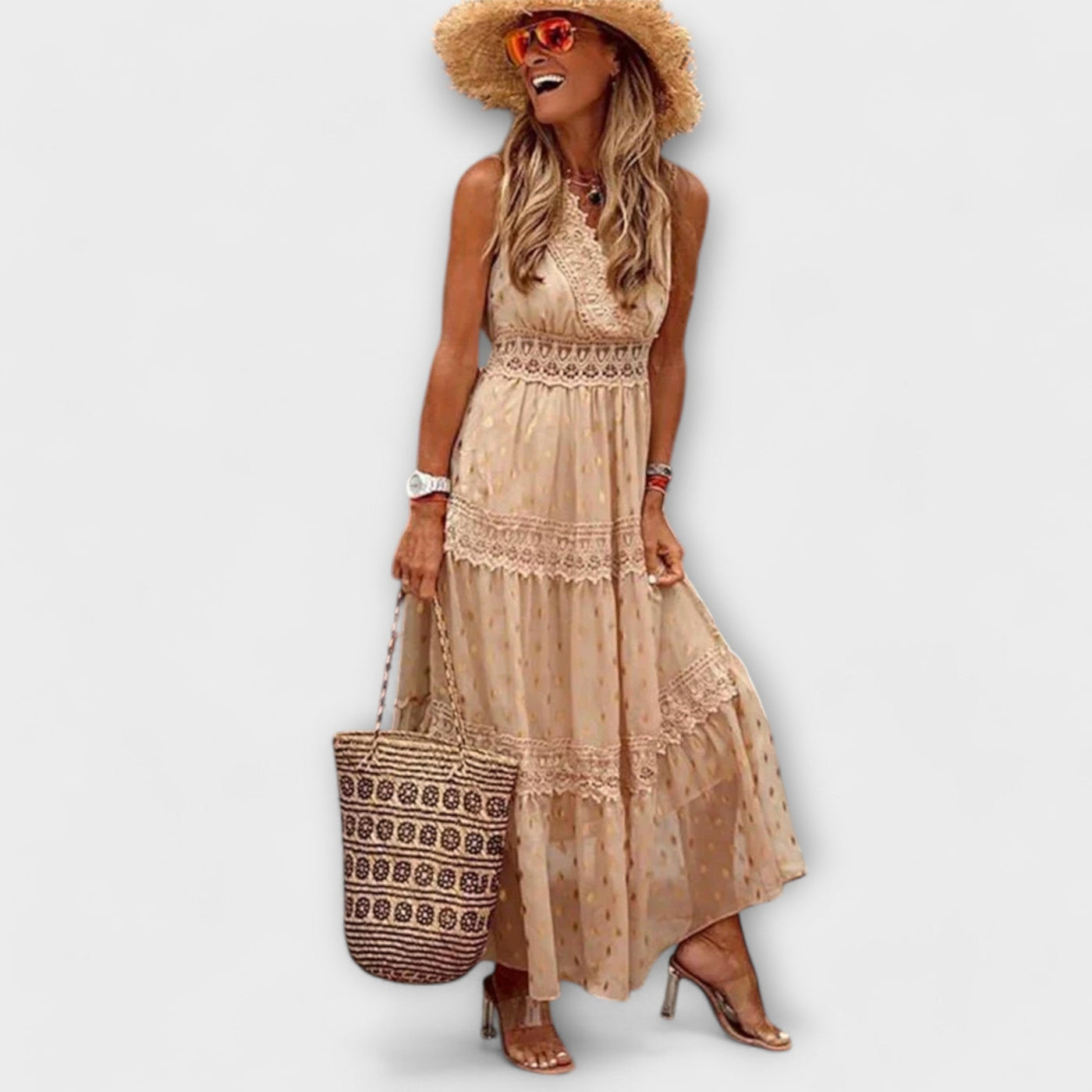 Lola - Bohemian Lace Maxi Dress