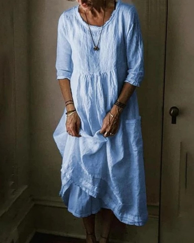 Glona | Langarm Kleid Schwarz | Midi