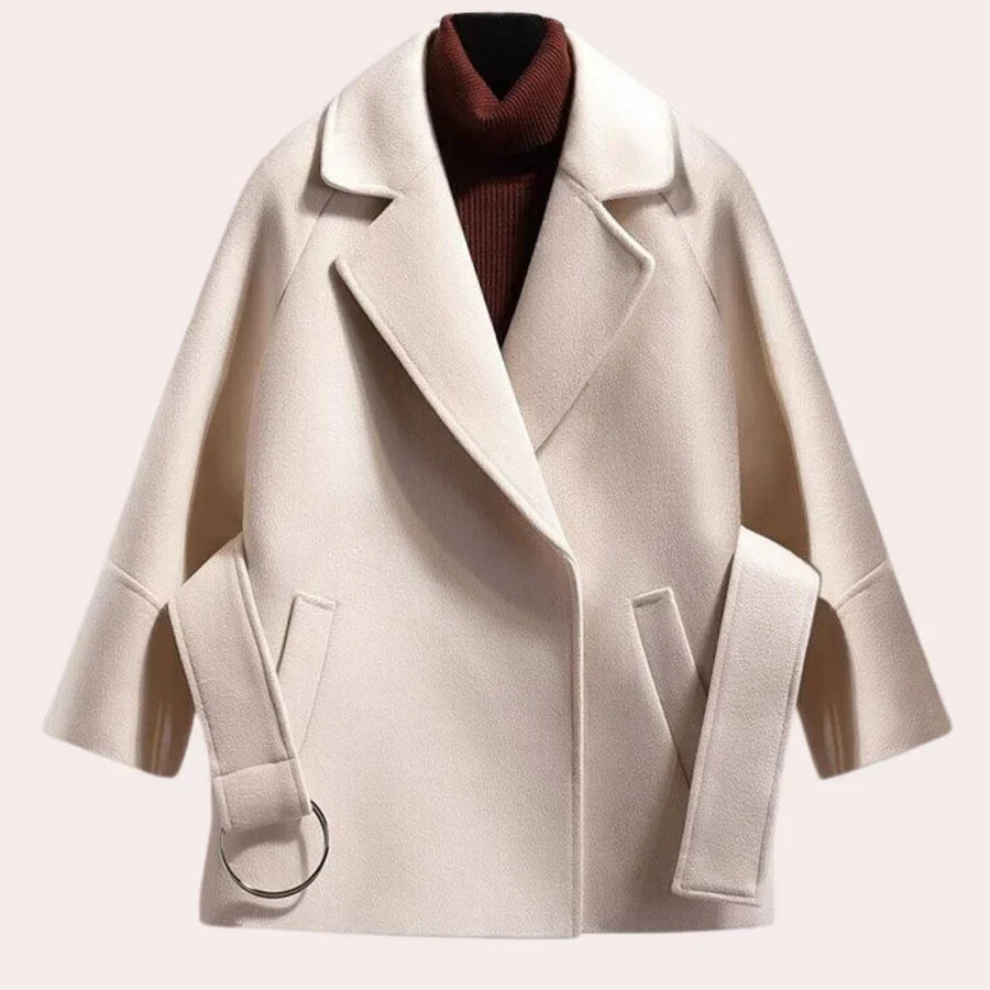 Delaney - stylische jacke mit modischem gürtel für damen