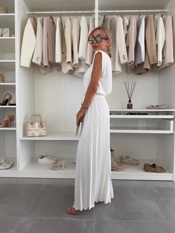 Almut | Elegantes Set mit plissierter Palazzo-Hose