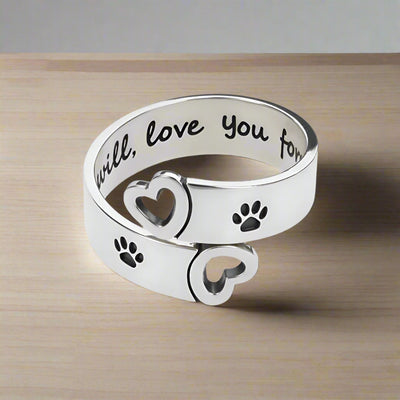 FAYAIE – Eleganter verstellbarer Pfoten- & Herz-Ring mit einzigartigem Twist-Design aus langlebigem Edelstahl