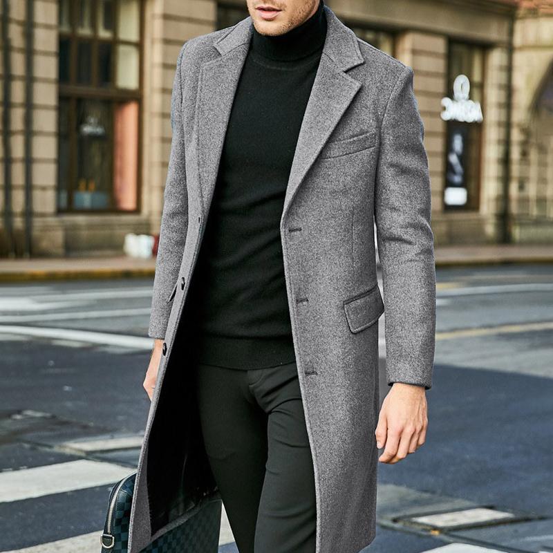 Herren-Knopfmantel mit Reverskragen