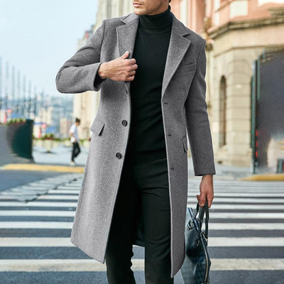 Herren-Knopfmantel mit Reverskragen