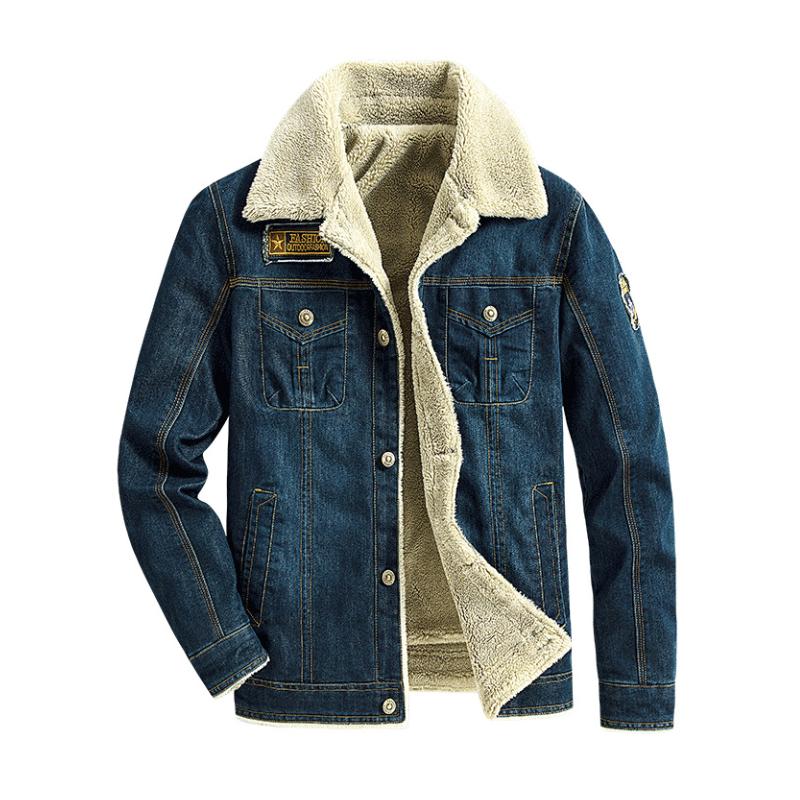 Herren Slim-Fit Denim Jacke mit mehreren Taschen