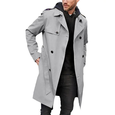 Reverskragen-Trenchcoat mit Gürtel für Herren