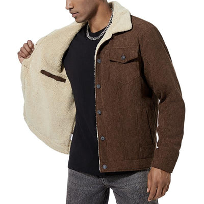 Herren-Knopfjacke mit Reverskragen