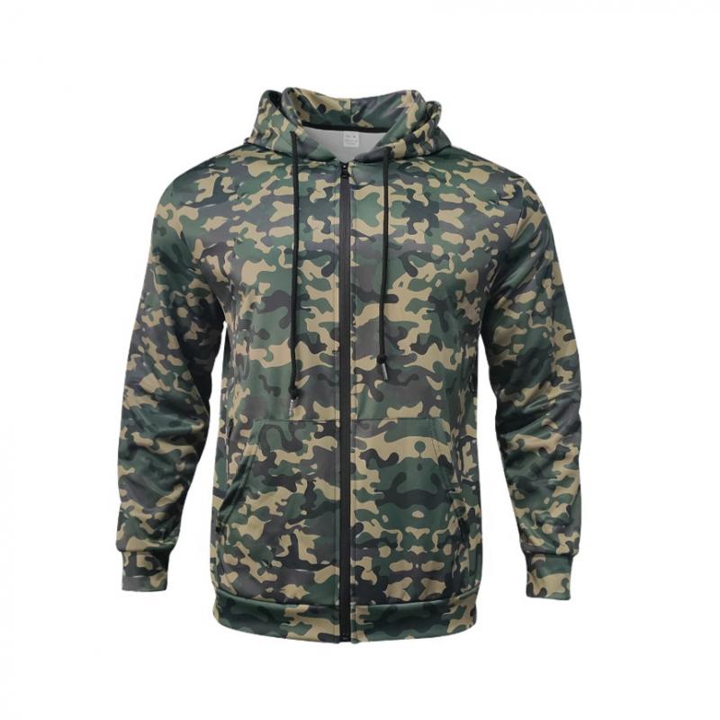 Herren-Camouflage-Kapuzenjacke mit Seitentaschen