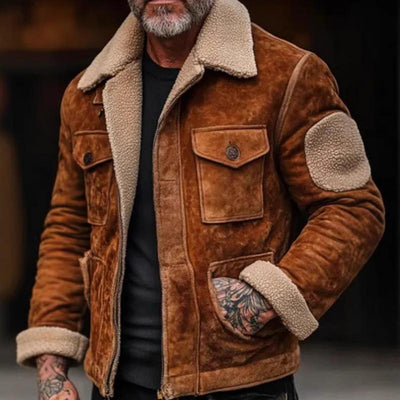 Reverskragen Jacke mit mehreren Taschen für Herren