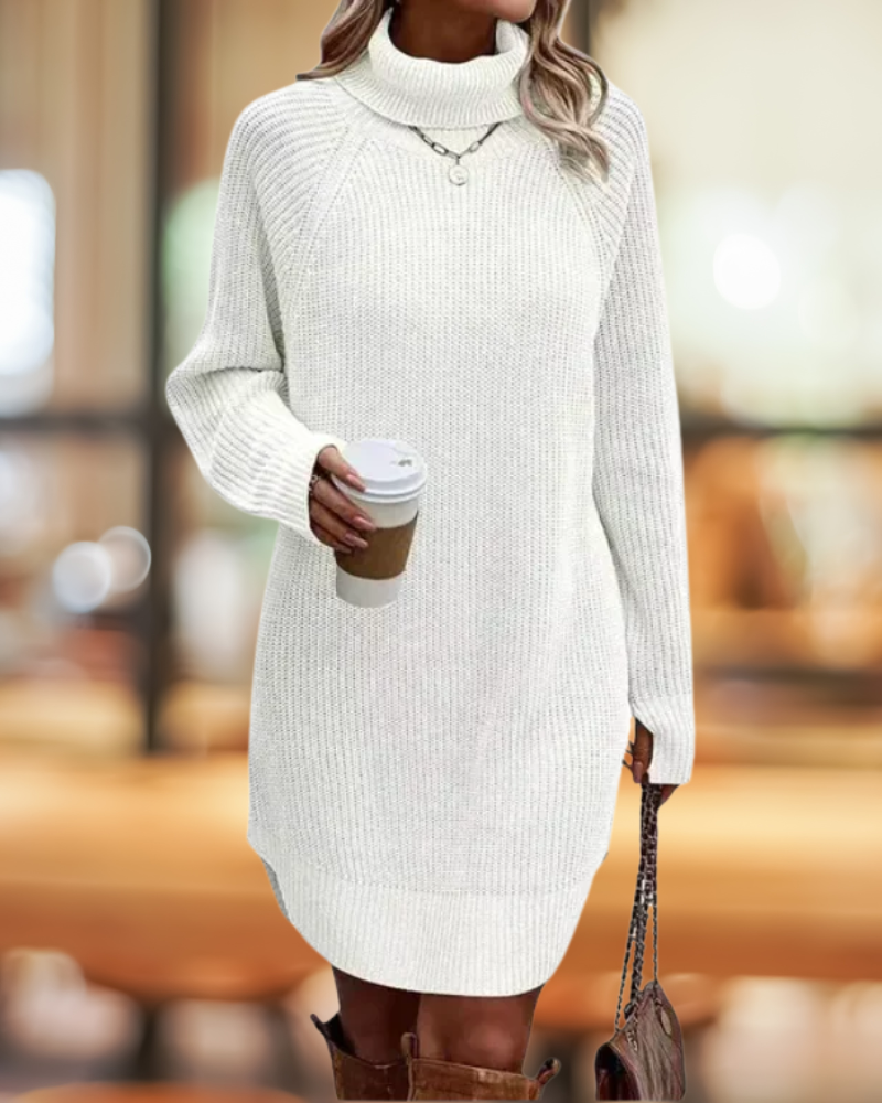 Madeleine | Rollkragen Strickkleid | Mini