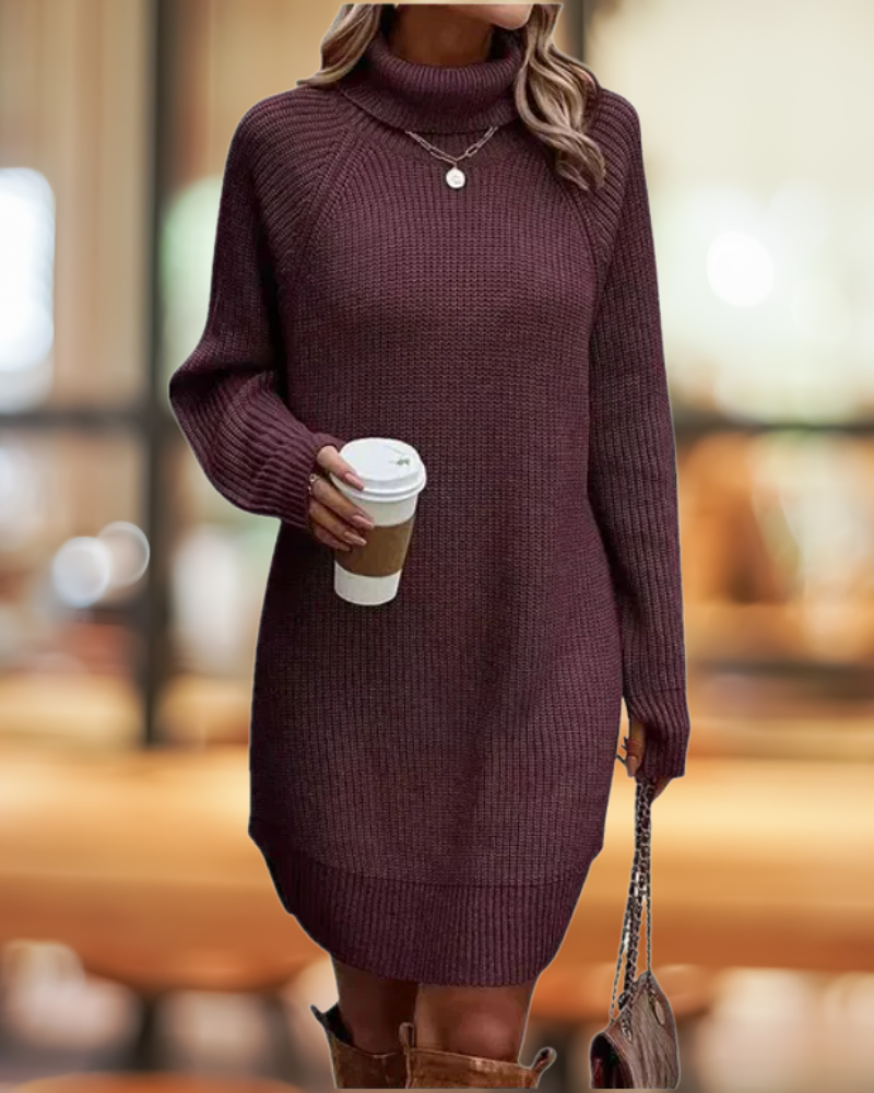 Madeleine | Rollkragen Strickkleid | Mini