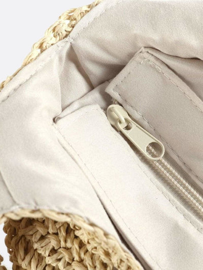 Siena – Strohtasche mit Reißverschluss & Schulterhenkel