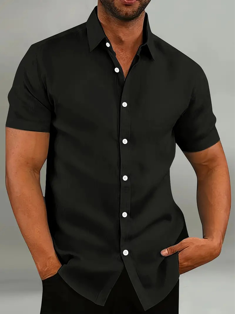 Harris | Herren Schwarz Hemd | Button Down