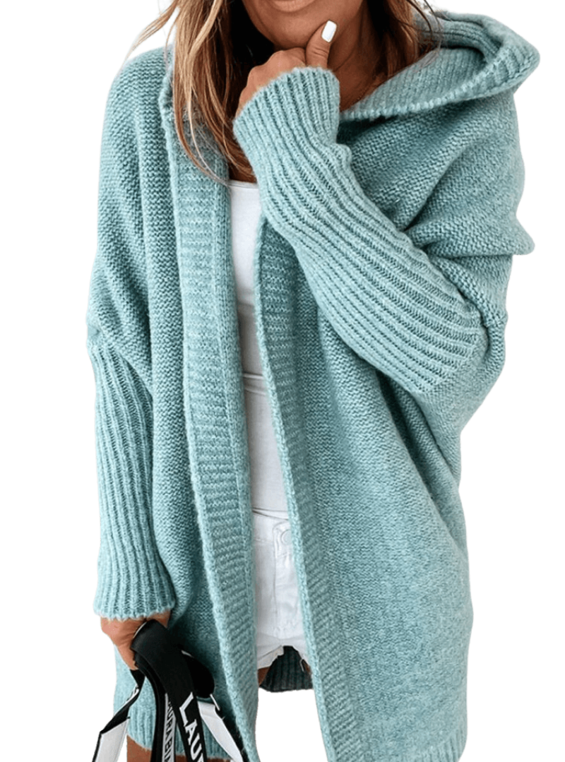 Tiara | Damen Schwarz Strickjacke | mit Kapuze