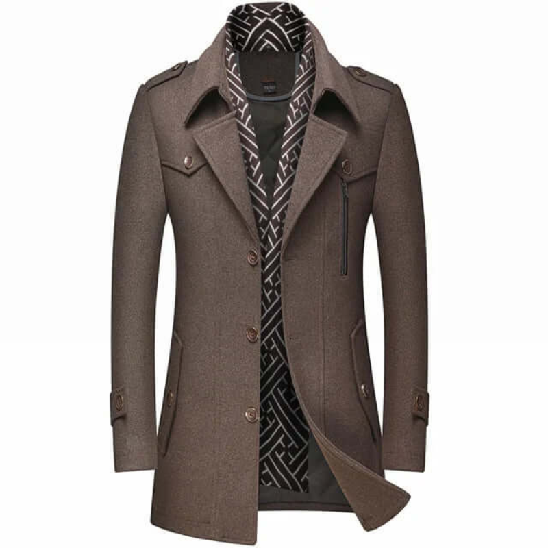 Ayaan | Herren Schwarz Trenchcoat | Lange Jacke