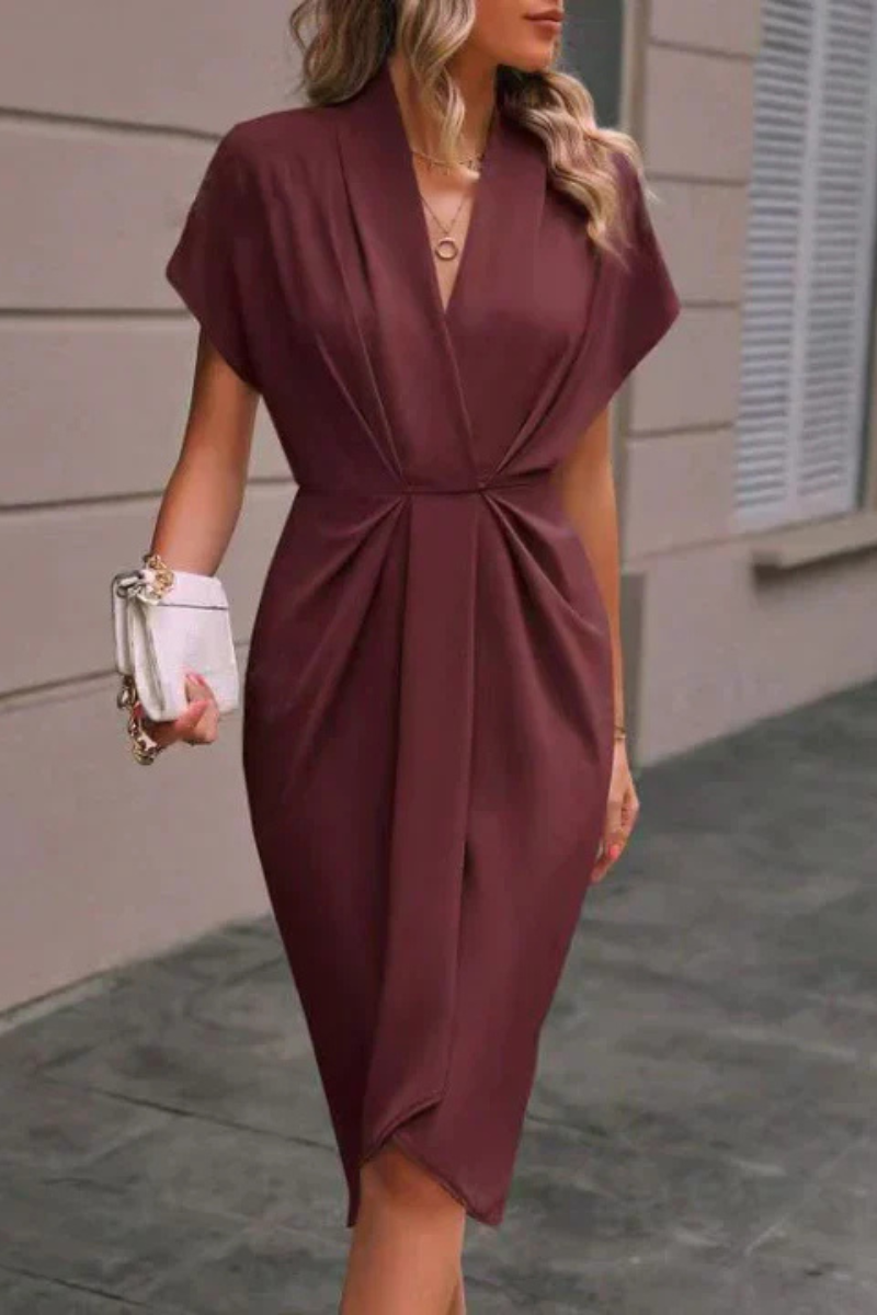 Sierra | Schwarz Wickelkleid | Midi