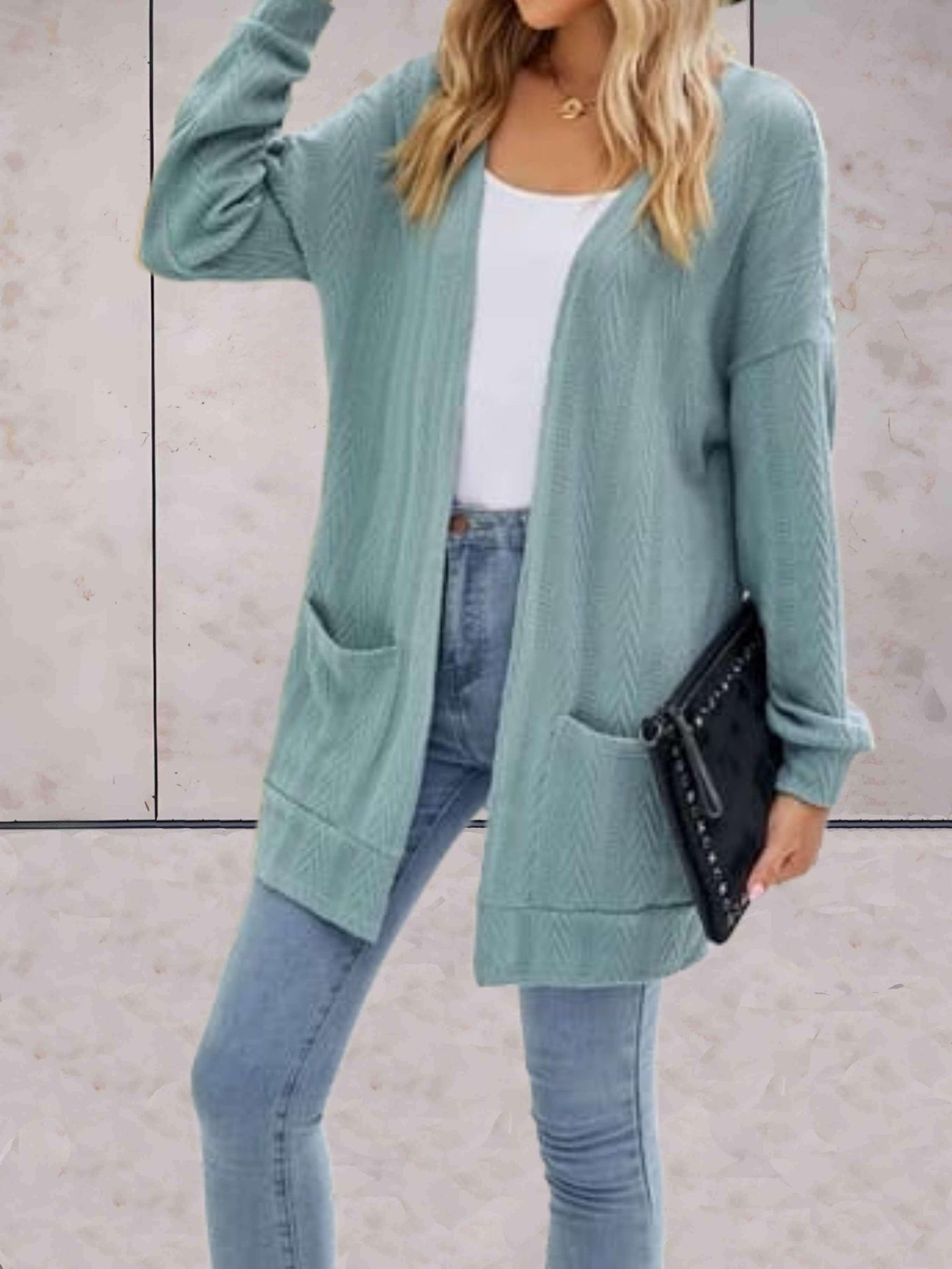 Lässige lange Strickjacke für Damen