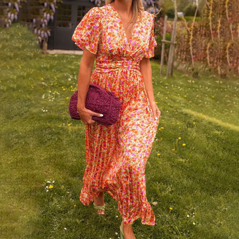 Elsie™ Klassisches V-Ausschnitt Kleid