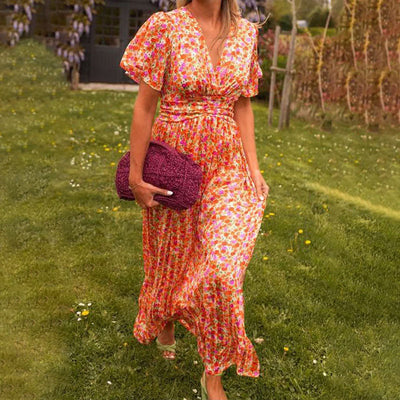 Elsie™ Klassisches V-Ausschnitt Kleid