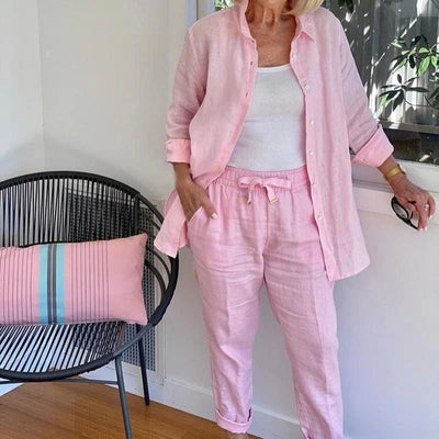 Yasmine - Set aus langärmeliger Bluse und Hose für Frauen