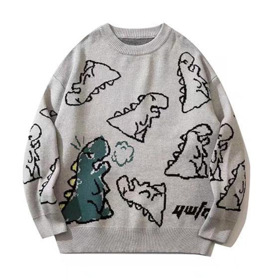 Rosa® | Klassischer Pullover mit Dino-Print für Damen