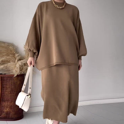 Carmen® | Zweiteiliges Set aus einfarbigem Oberteil und langem Rock