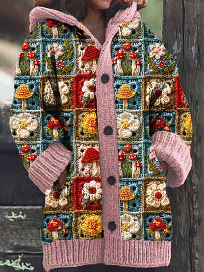 Pilar® | Eine bequeme, florale Patchwork-Strickjacke mit Kapuze für Damen