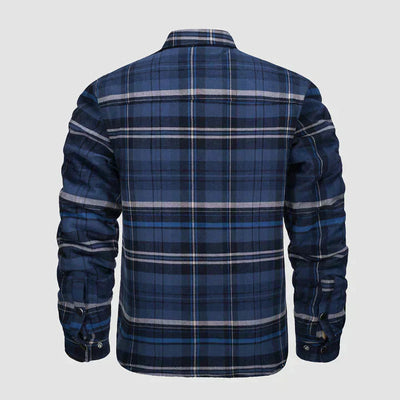 Herren Flanell Hemd Jacke lange Ärmel gesteppt gefüttert Plaid Mantel Button Down dicke Outwear für Winter