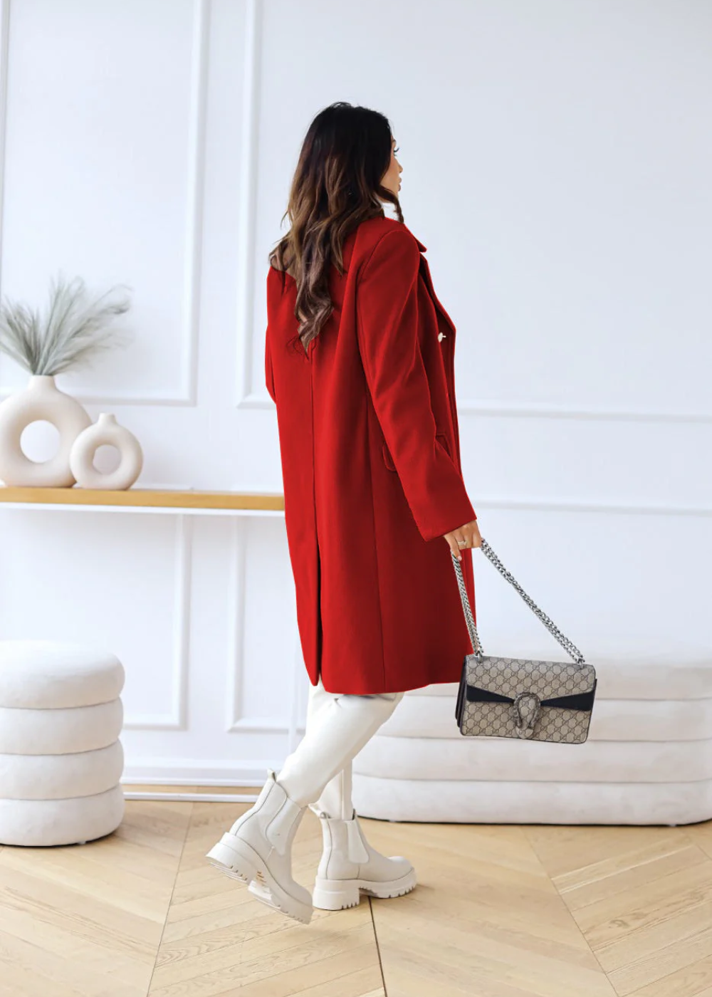 Catherine | Trenchcoat Damen Lang | Schwarze Jacke