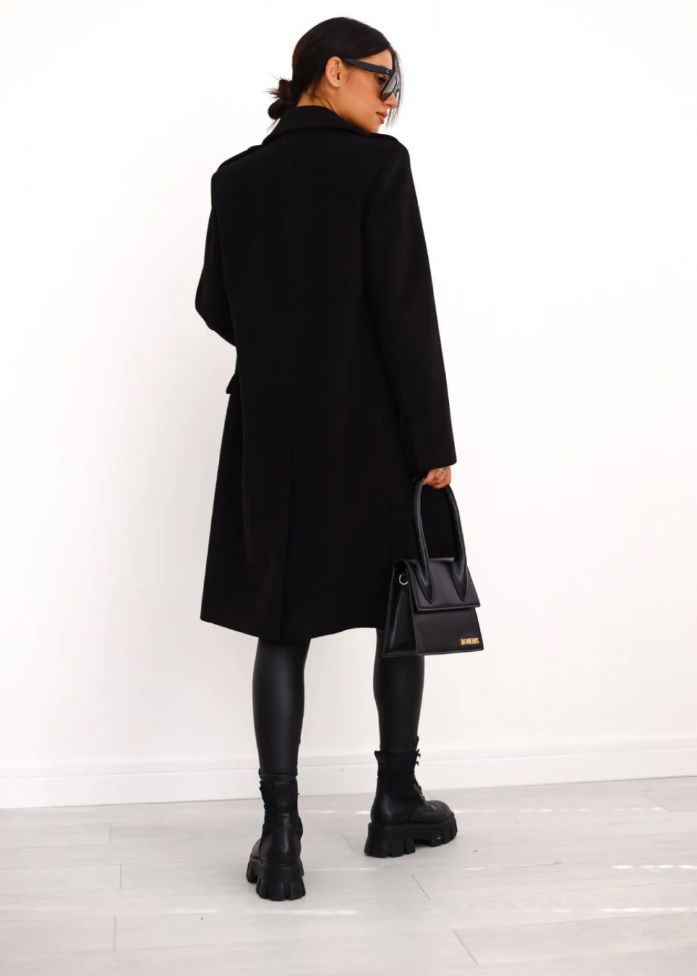 Catherine | Trenchcoat Damen Lang | Schwarze Jacke