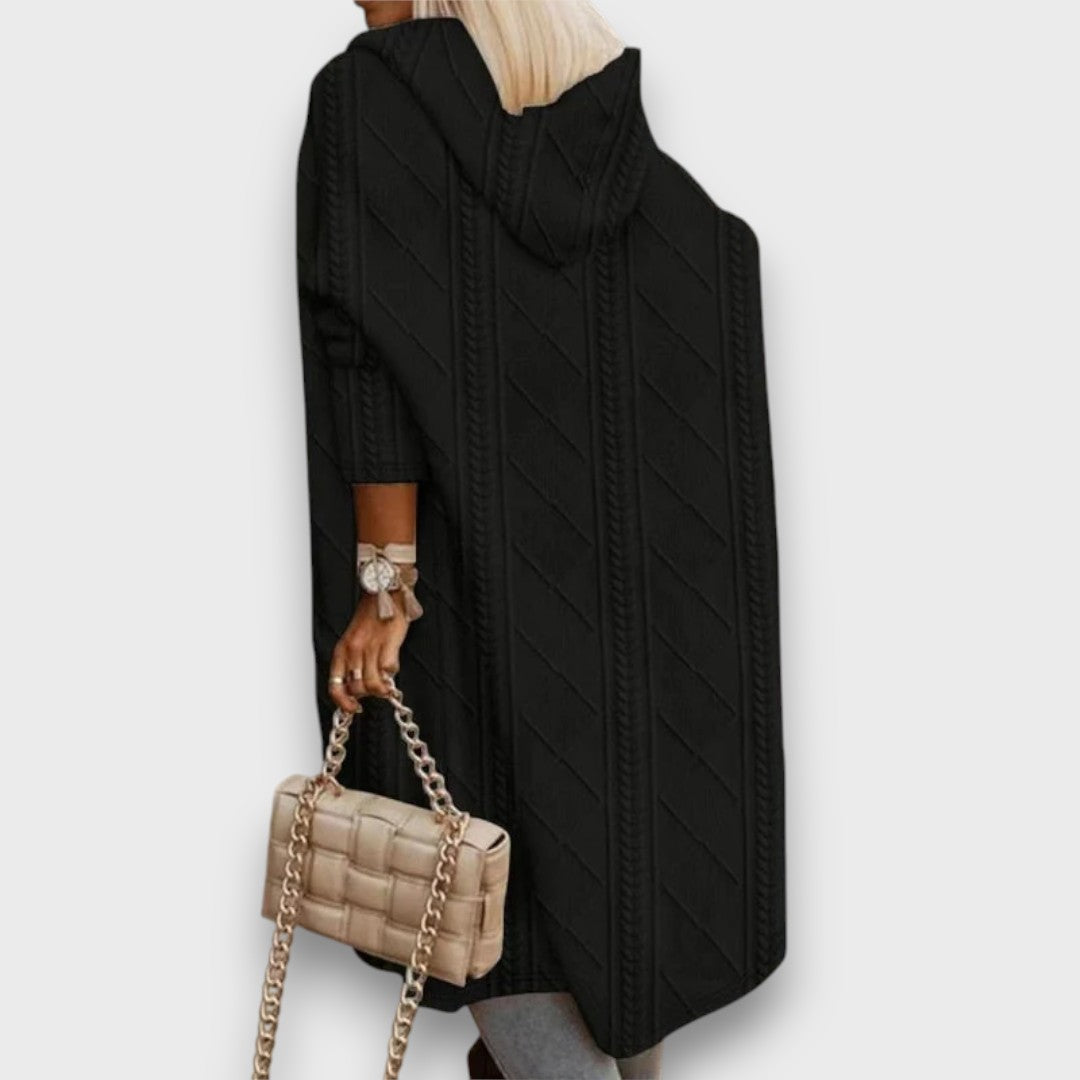 Jovina – Langer Cardigan mit Kapuze