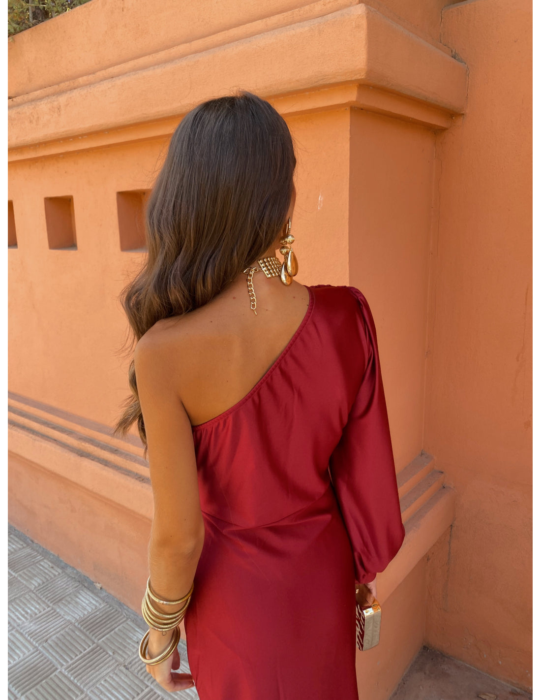 Leonora | One-Shoulder Kleid mit Drapierung & Knoten