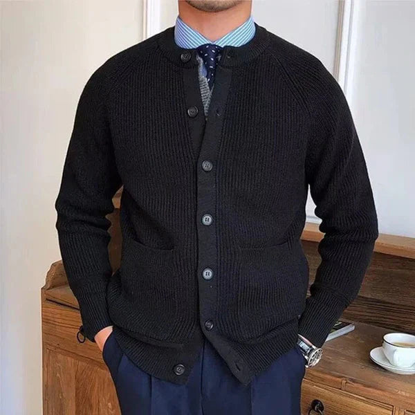 MANFRED - VINTAGE KNOPFSTRICKJACKE