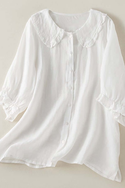 Audrina | Damen Weiß Bluse | Elegant