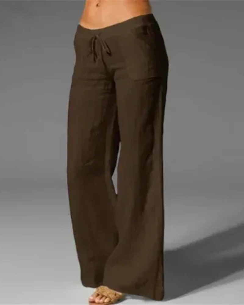 Rhianna | Damen Elegant Weite Hose | Weiß